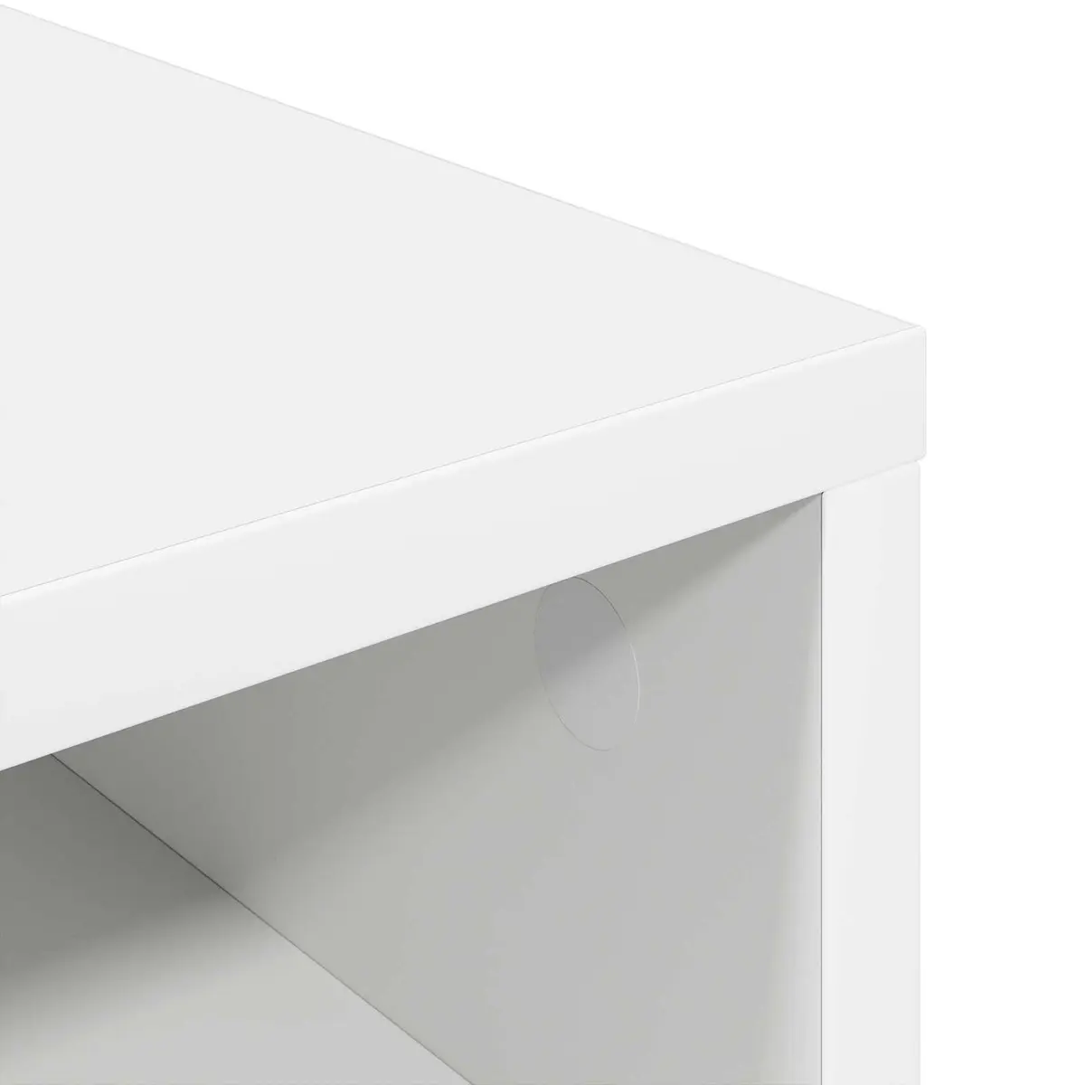Lowboard TV Unit Storage Cabinet with Drawer Engineered Wood White