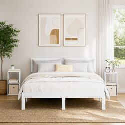 Bedside Table 2 pcs White 25.5 x 22 x 49.5 cm Engineered Wood Modern Nightstand