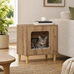 Cat House Modern Design Brown Engineered Wood Furniture Pet Retreat Hideaway