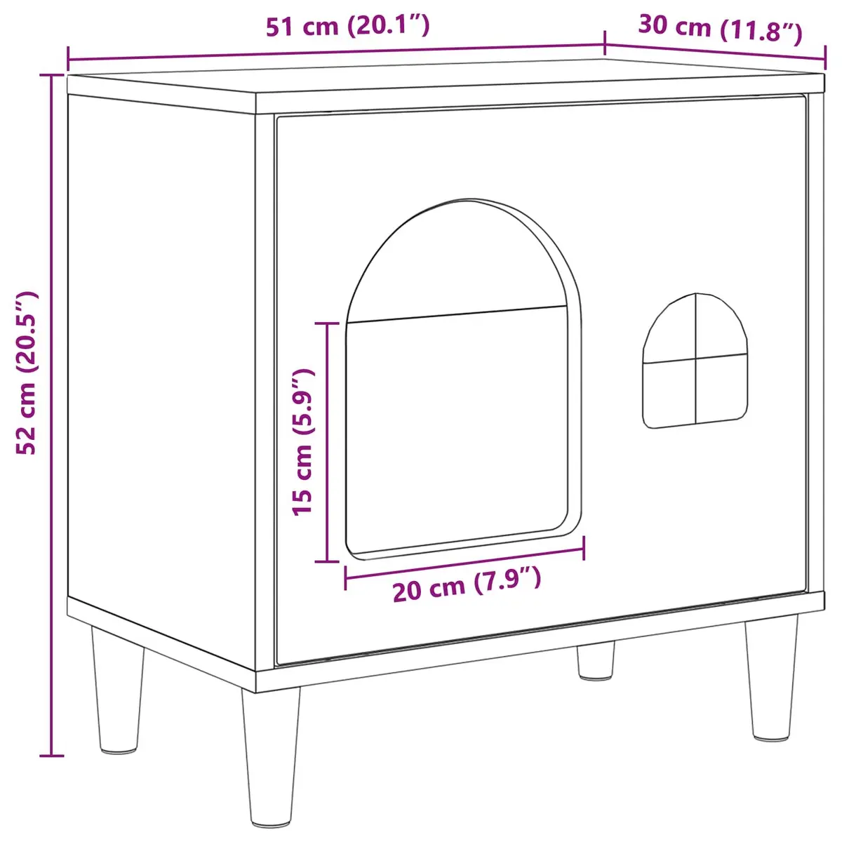 Modern Cat House White 51 x 30 x 52 cm Indoor Kitten Shelter Furniture Hideaway
