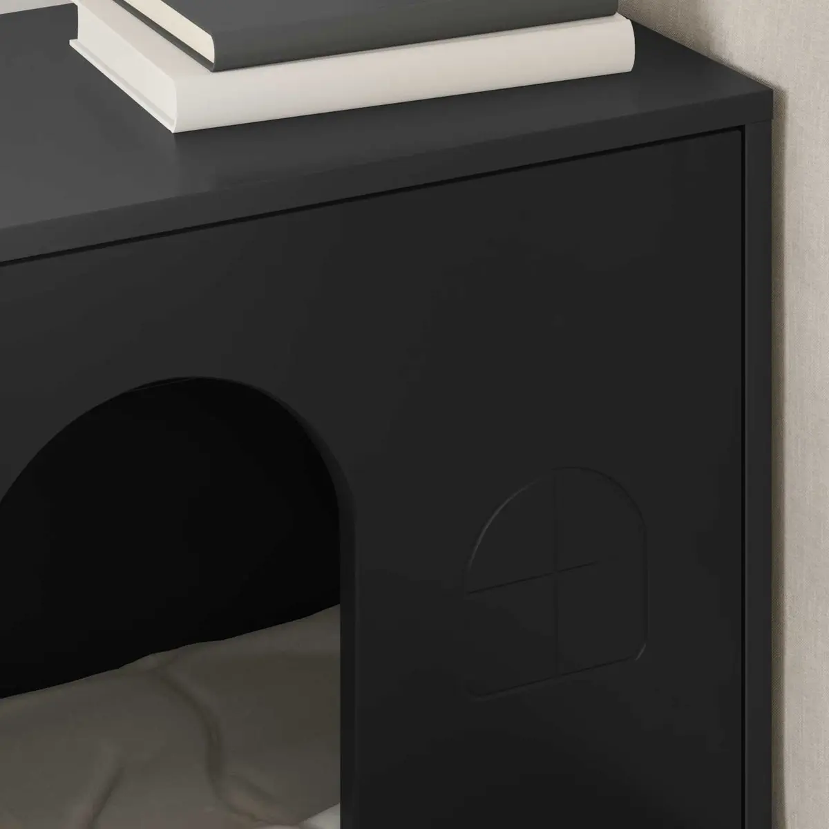 Cat House Black Modern Indoor Pet Furniture Engineered Wood 51 x 30 x 52 cm