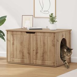 Cat House Modern Design Engineered Wood Pet Furniture Brown Indoor Shelter