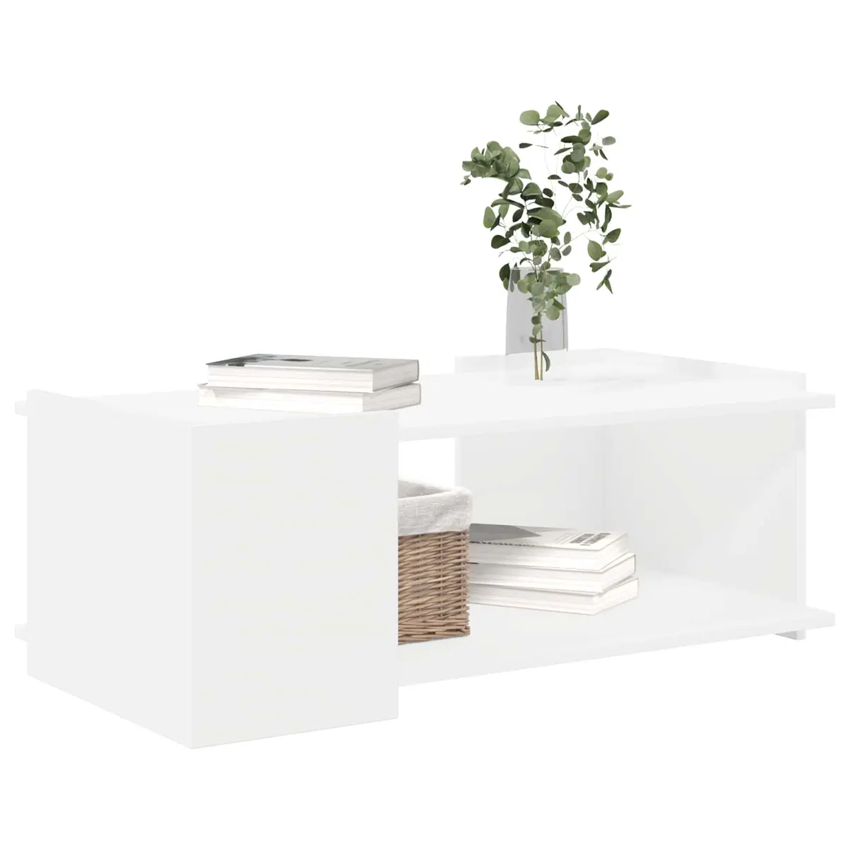 Coffee Table White 90 x 50 x 33 cm Modern Living Room Accent Storage Furniture