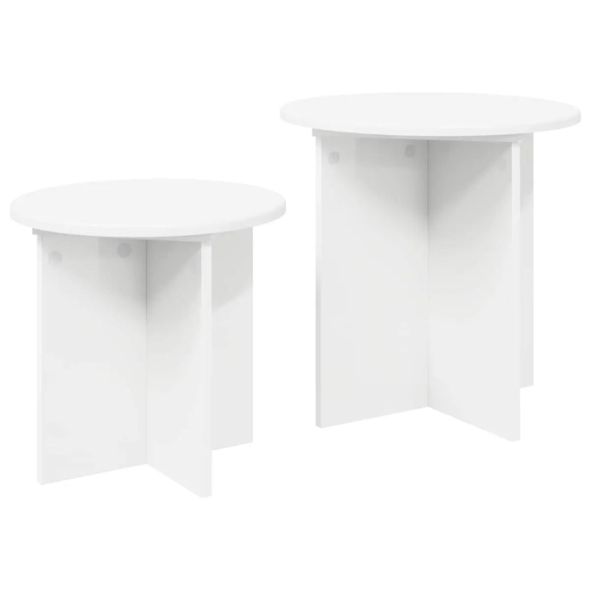 Nesting Tables Set 2 Piece Engineered Wood Modern Minimalist Light Wood Living Room Bedroom Accent