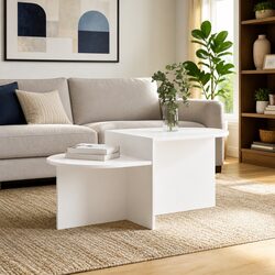 Coffee Table White 100 x 50 x 40 cm Modern Lounge Bedroom Accent Storage