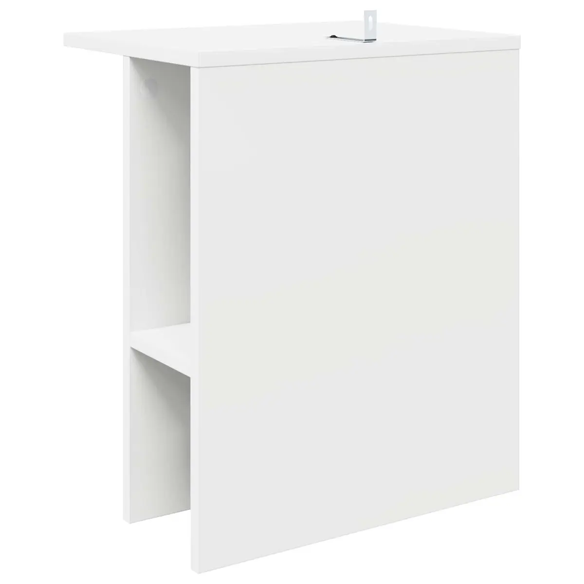 Coffee Table Modern White Engineered Wood with Storage Shelves
