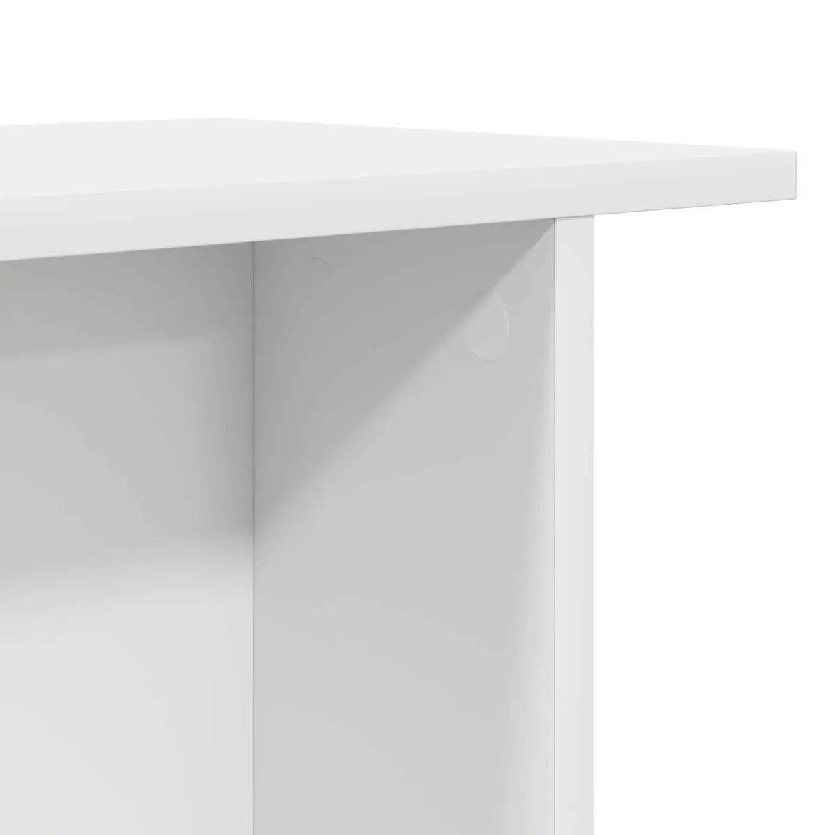 Coffee Table Modern White Engineered Wood with Storage Shelves
