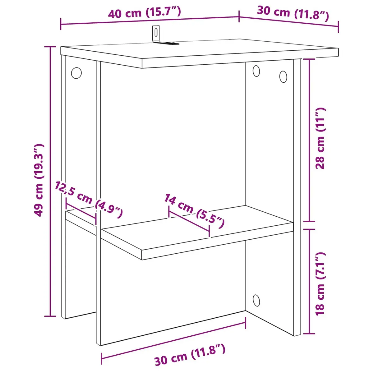 Coffee Table Modern White Engineered Wood with Storage Shelves