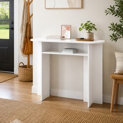 Console Table White Modern Accent Hallway Entryway Display Engineered Wood 100cm
