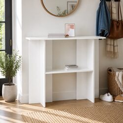 White Console Table 100x30x75cm Engineered Wood Entryway Hallway Living Room