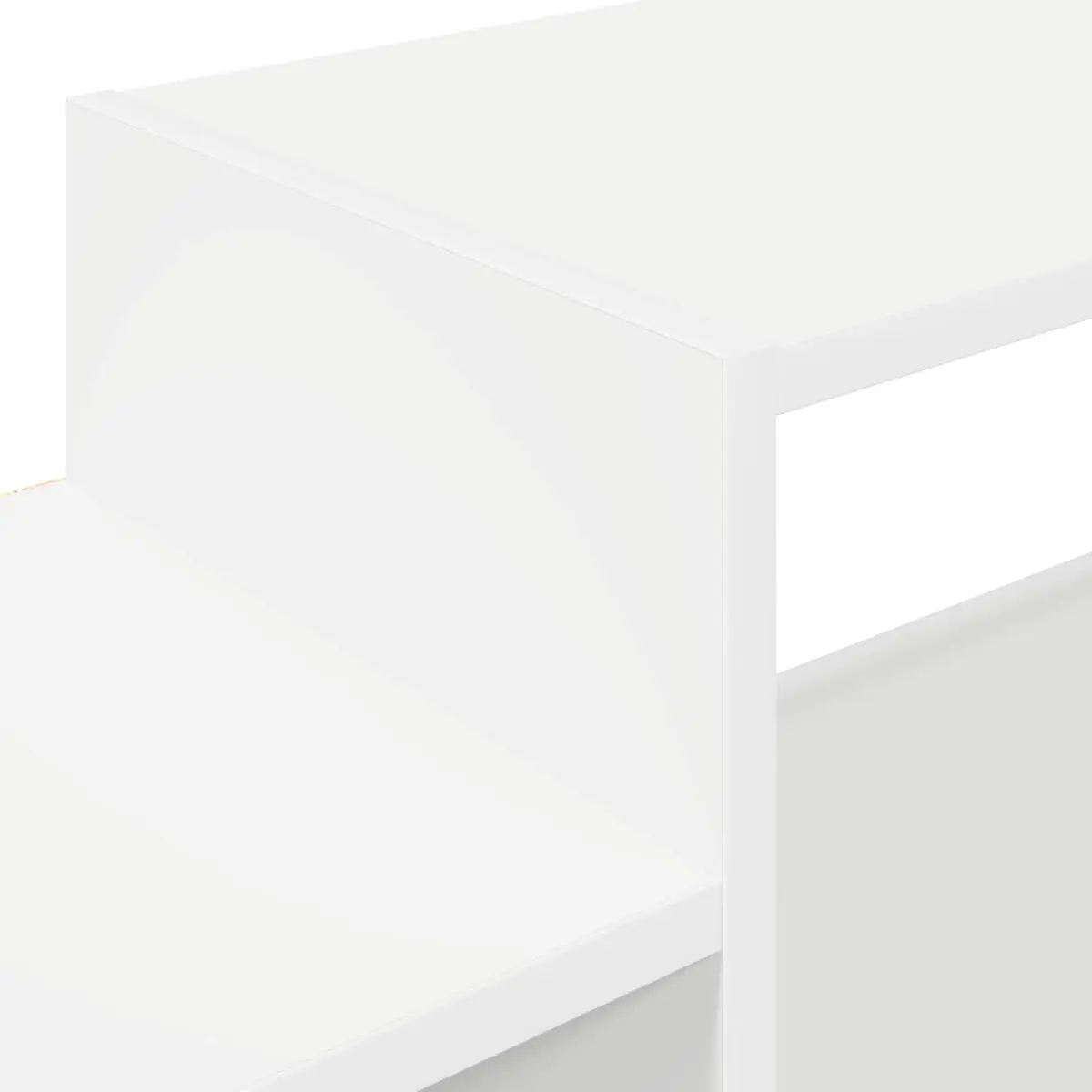 Wall-Mounted TV Cabinet Open Storage White Shelving Unit 220x28x21cm