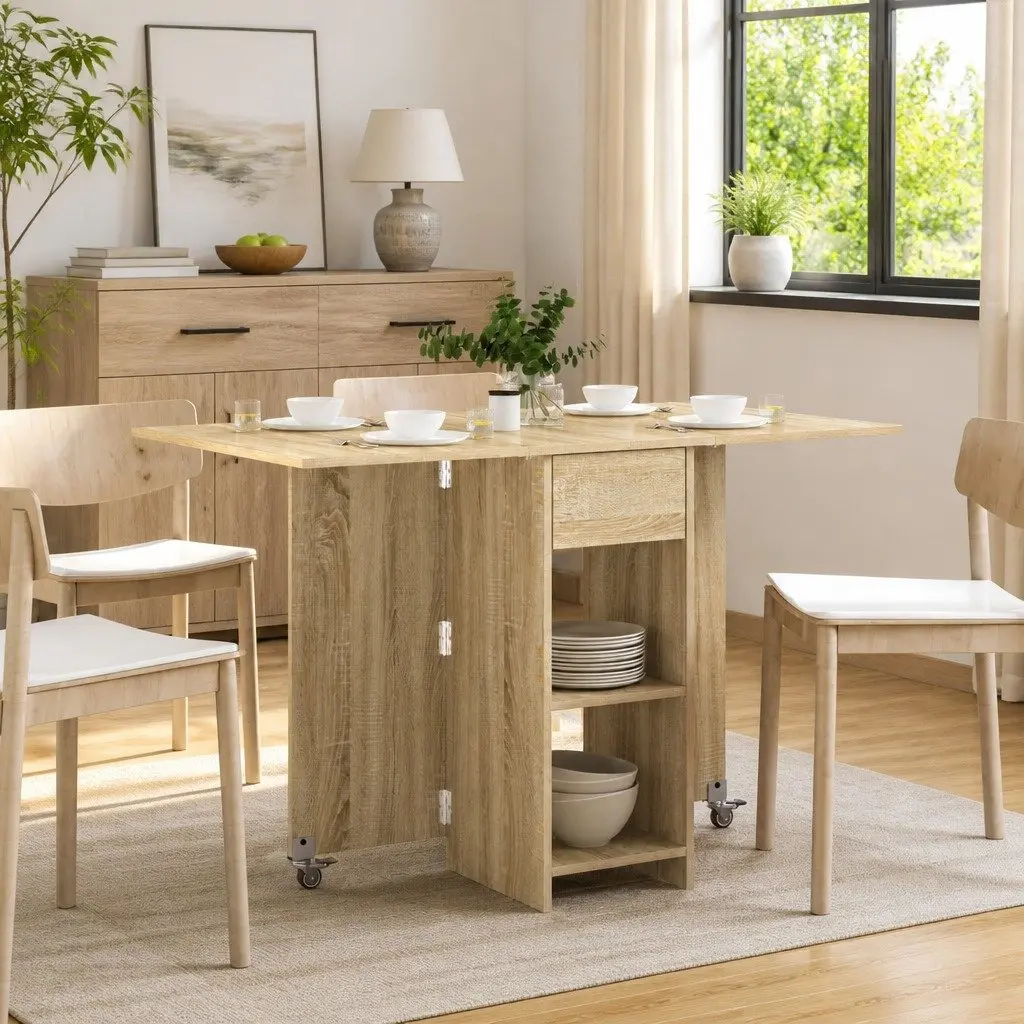 Dining Table Folding Top 115x70x75cm Engineered Wood Sonoma Oak