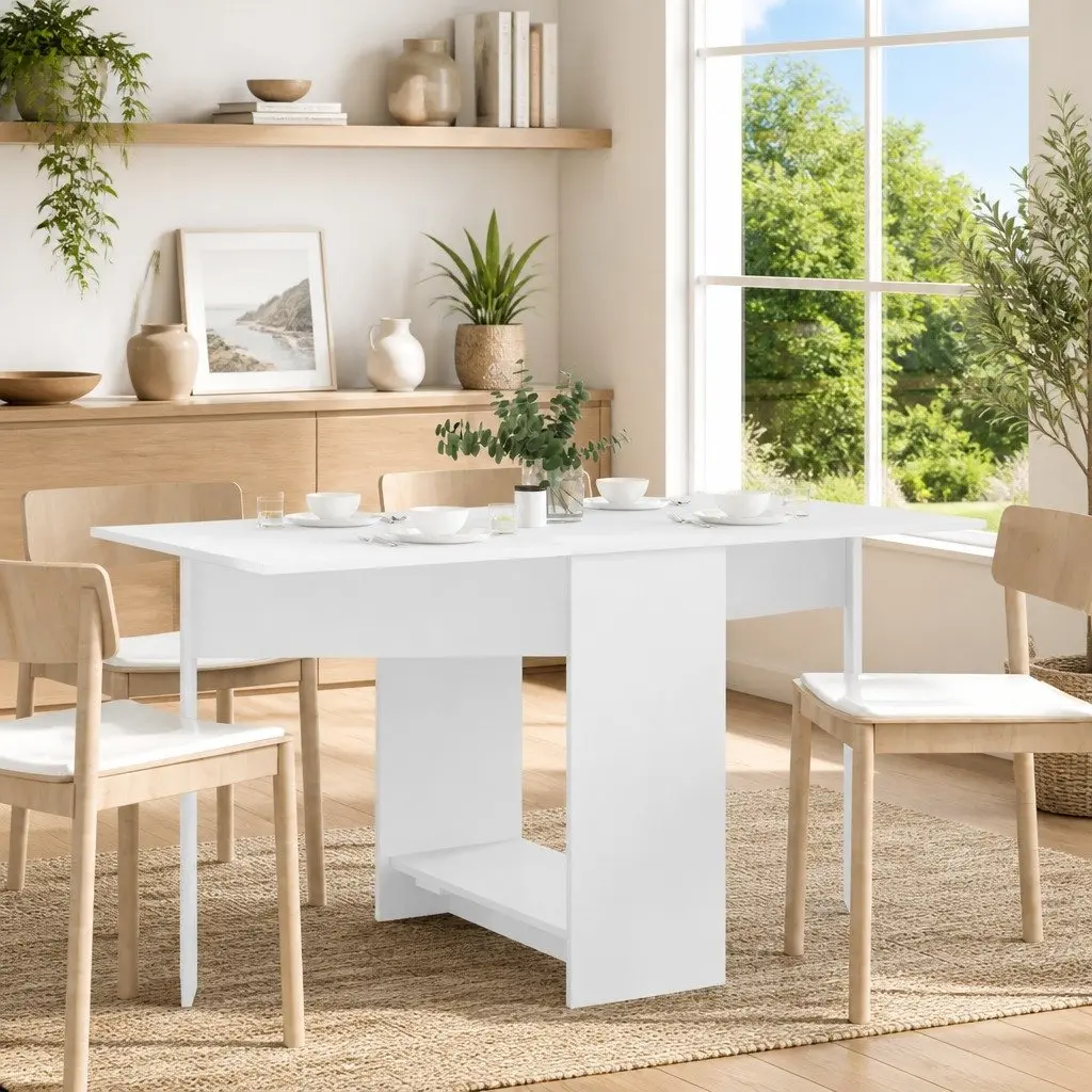Dining Table Extendable Folding 138x70x73.5cm Engineered Wood White
