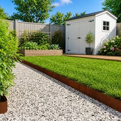 Garden Lawn Edging 10 Pieces Steel Border Flexible Interlocking Outdoor