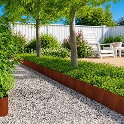 Steel Lawn Edging 10 pcs Garden Border Brown Flexible Metal Fencing Barrier