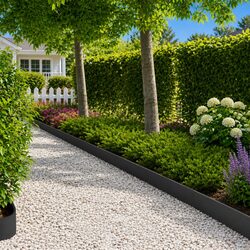 Garden Lawn Edging 20 Pieces 103 x 15 cm Steel Black Landscape Border