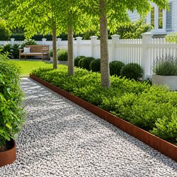 Garden Lawn Edging 10 Pieces Steel 103 x 15 cm Landscape Border Flexible Rusty