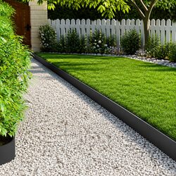 Garden Lawn Edging Steel Border 10 Pieces 103 x 20 cm Black Flexible Landscape