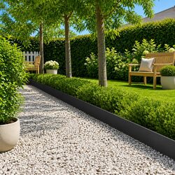 Garden Lawn Edging Border 20 Pieces Steel Black Flexible Landscape Edging 103cm