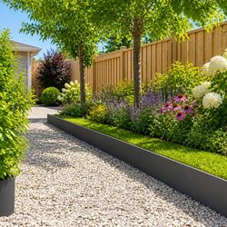 Garden Border Edging Steel 10 Pieces 103 x 30cm Landscape Lawn Flexible Black