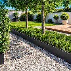 Garden Lawn Edging 20 Pieces 103cm x 30cm Steel Black Landscape Border