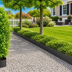 Garden Lawn Edging Border 20 Pieces 103x20cm Steel Landscape Edging Black