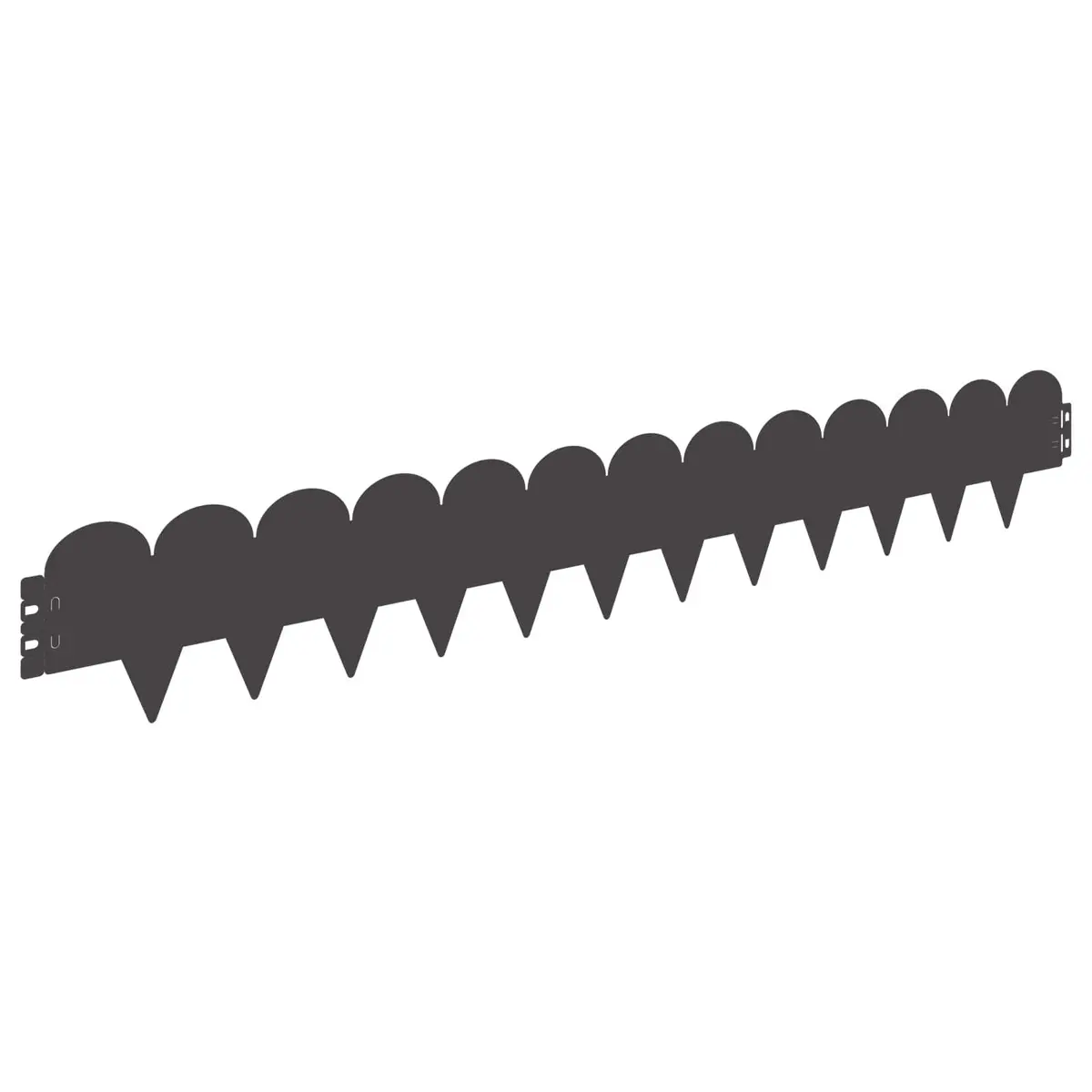 Garden Lawn Edging Steel Border Edge Sharp Round Top 103x15cm Black 10 Piece