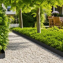 Garden Lawn Edging 20 pcs Steel Border Landscaping Barrier Outdoor Black 103cm