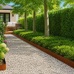 Garden Lawn Edging 10 Pieces 103x20cm Steel Border Landscape Outdoor Fencing