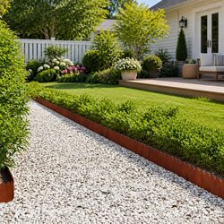 Garden Lawn Edging 20 pcs Steel Rusty Brown Outdoor Landscape Border Barrier