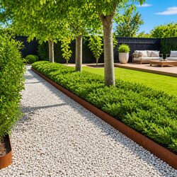 Garden Lawn Edging Steel 10 Pieces Flexible Borders Landscape 102cm Rusty Brown