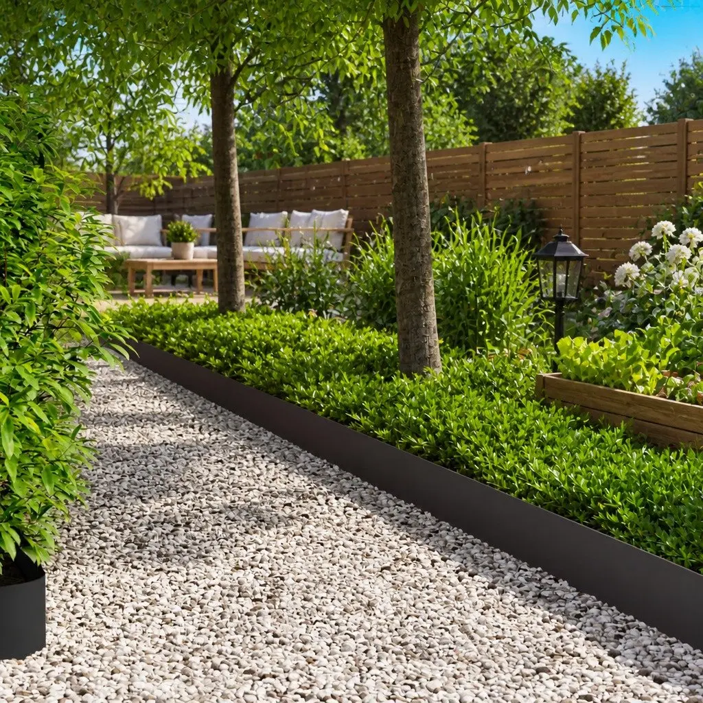 Garden Lawn Edging Border Flexible Steel Black 20 Piece