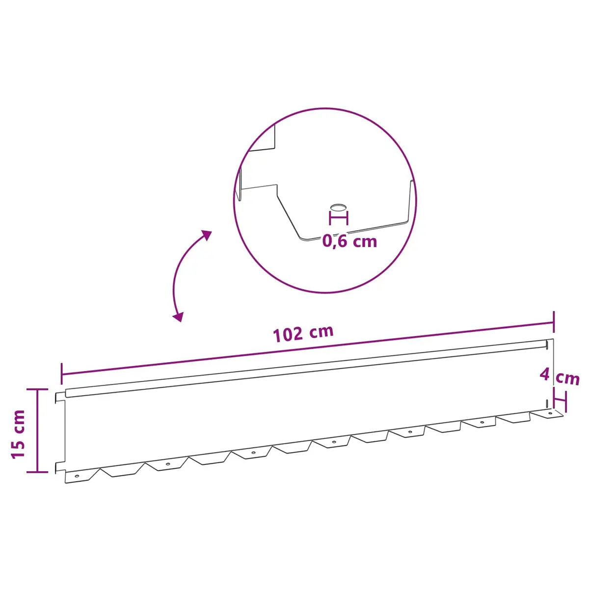 Garden Lawn Edging Flexible Steel Borders 10 Pieces Rusty