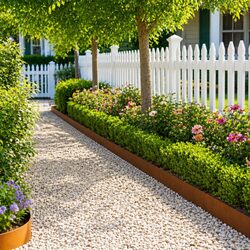 Garden Lawn Edging 10 Pieces 100 x 12 cm Steel Brown Landscape Border