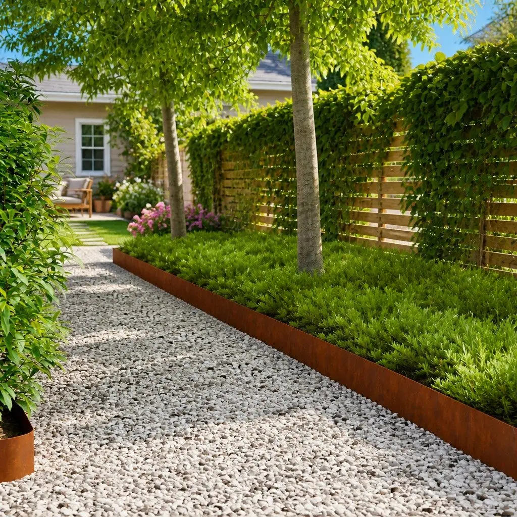 Garden Lawn Edging Steel Top Fold 100x12cm Rusty 20 Piece