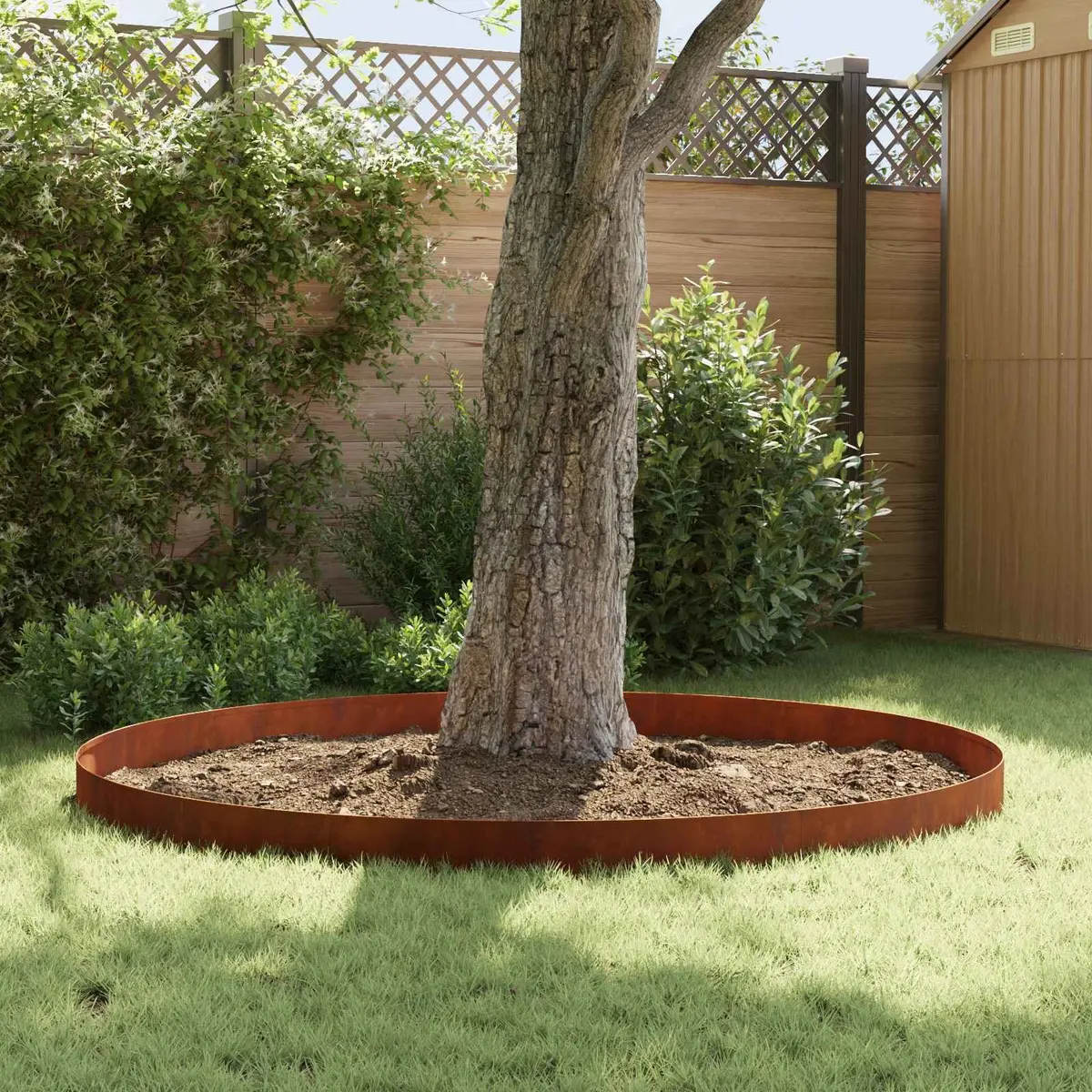 Garden Lawn Edging Steel Top Fold 100x12cm Rusty 20 Piece