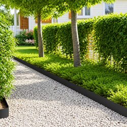 Garden Lawn Edging Border Steel 20 Pieces Black Flexible Landscape Barrier