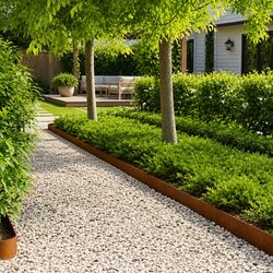 Garden Lawn Edging 20 pcs 100x15cm Steel Borders Landscape Barrier Brown