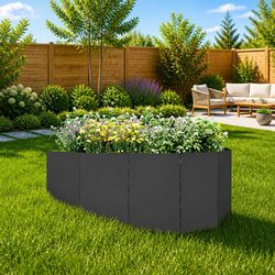 Garden Lawn Edging Steel Border 100 x 45 cm Black Landscape Flexible Trim