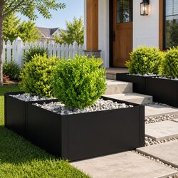 Garden Lawn Edging Steel Border 4 Pack Black Landscape Bed Pathway Fence