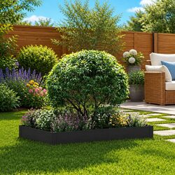 Steel Garden Lawn Edging Border 100x60x20cm Landscape Pathway Bed Divider Black