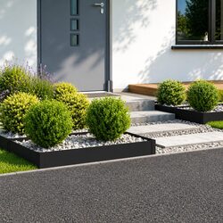 Garden Lawn Edging Border 4 Pieces Steel Black 100x60x20cm Landscape Pathway