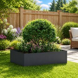 Garden Lawn Edging Border 100x60x35cm Steel Landscape Bed Pathway Divider Black