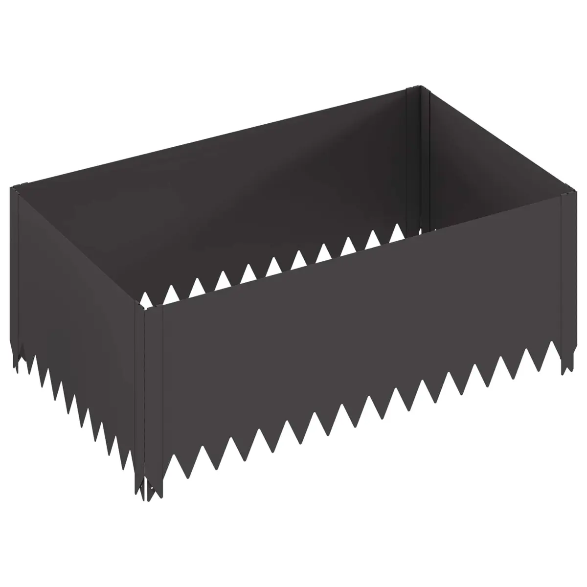 Garden Lawn Edging Border Steel Landscape Bed Pathway Divider 100x60x35cm Black