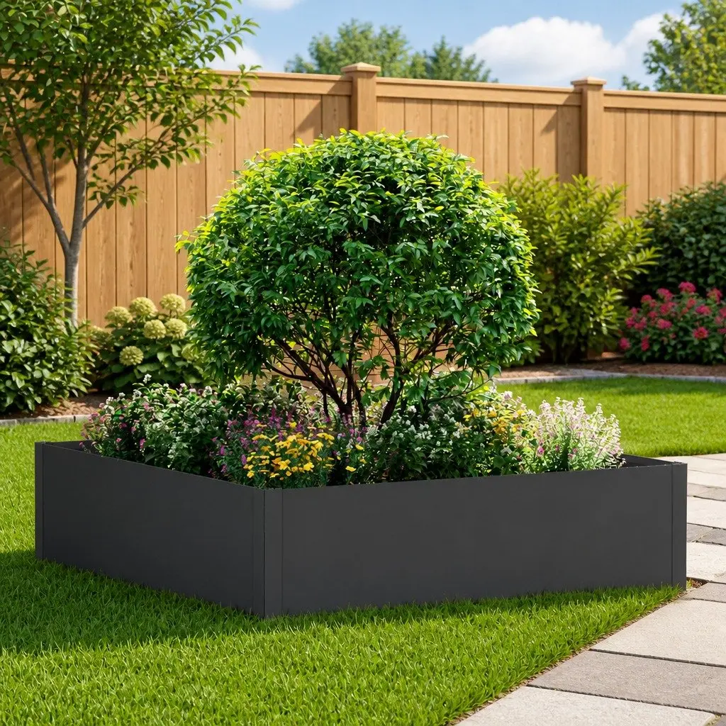 Garden Edging Steel Border Durable 100x100x35cm Black