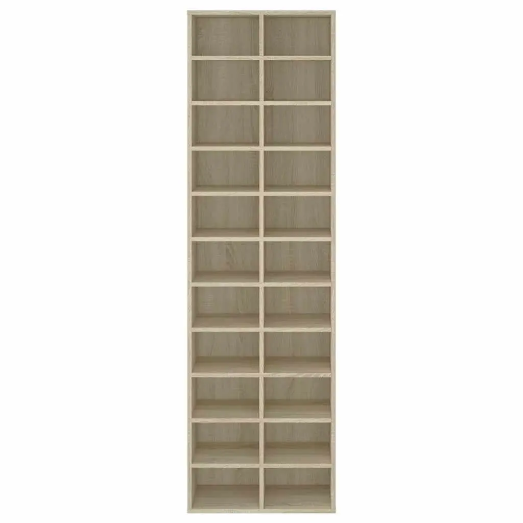 Shoe Cabinet Organizer Storage Rack 22 Compartments Brown Engineered Wood