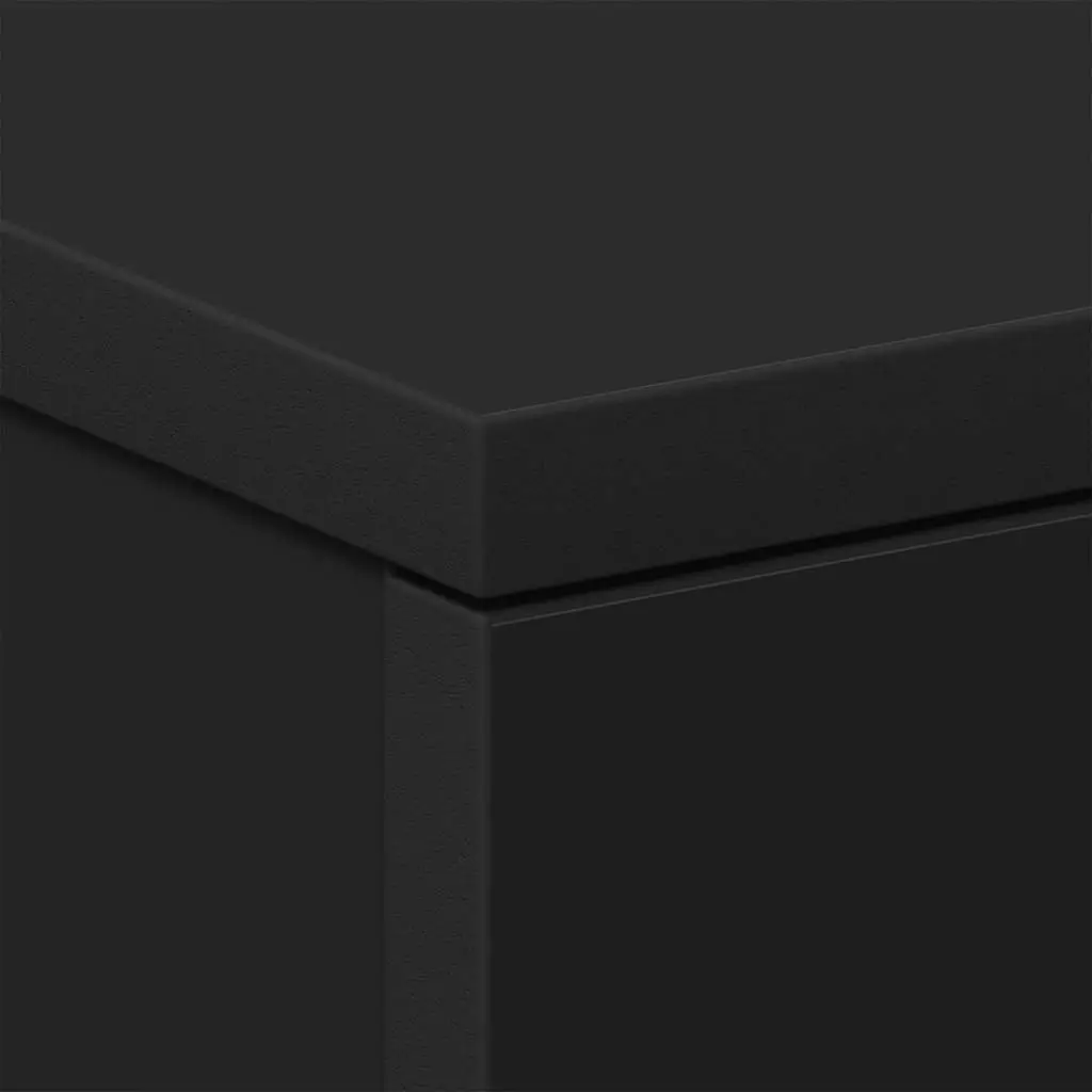Bedside Cabinets 2 pcs Three Drawers Engineered Wood Black Nightstand Furniture