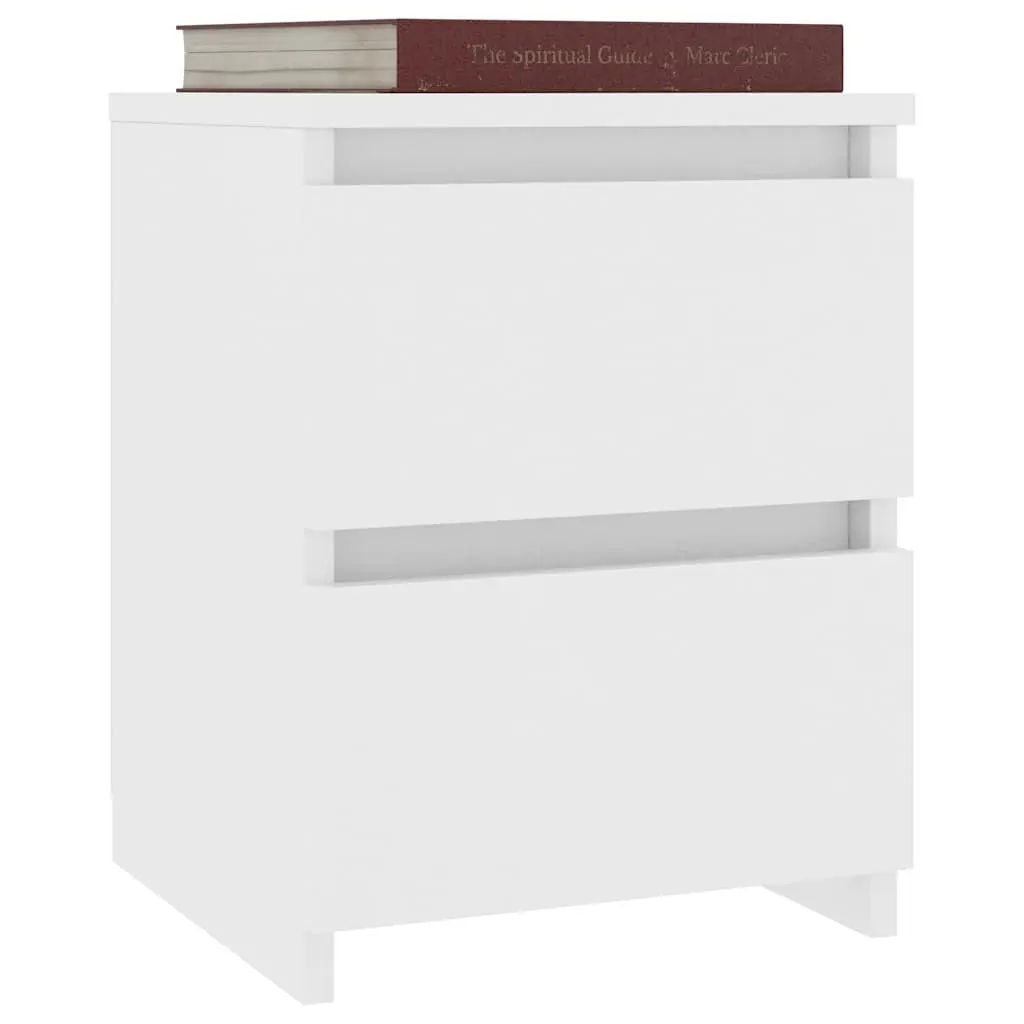 Bedside Cabinet White 30x30x40 cm Engineered Wood Storage Table Nightstand