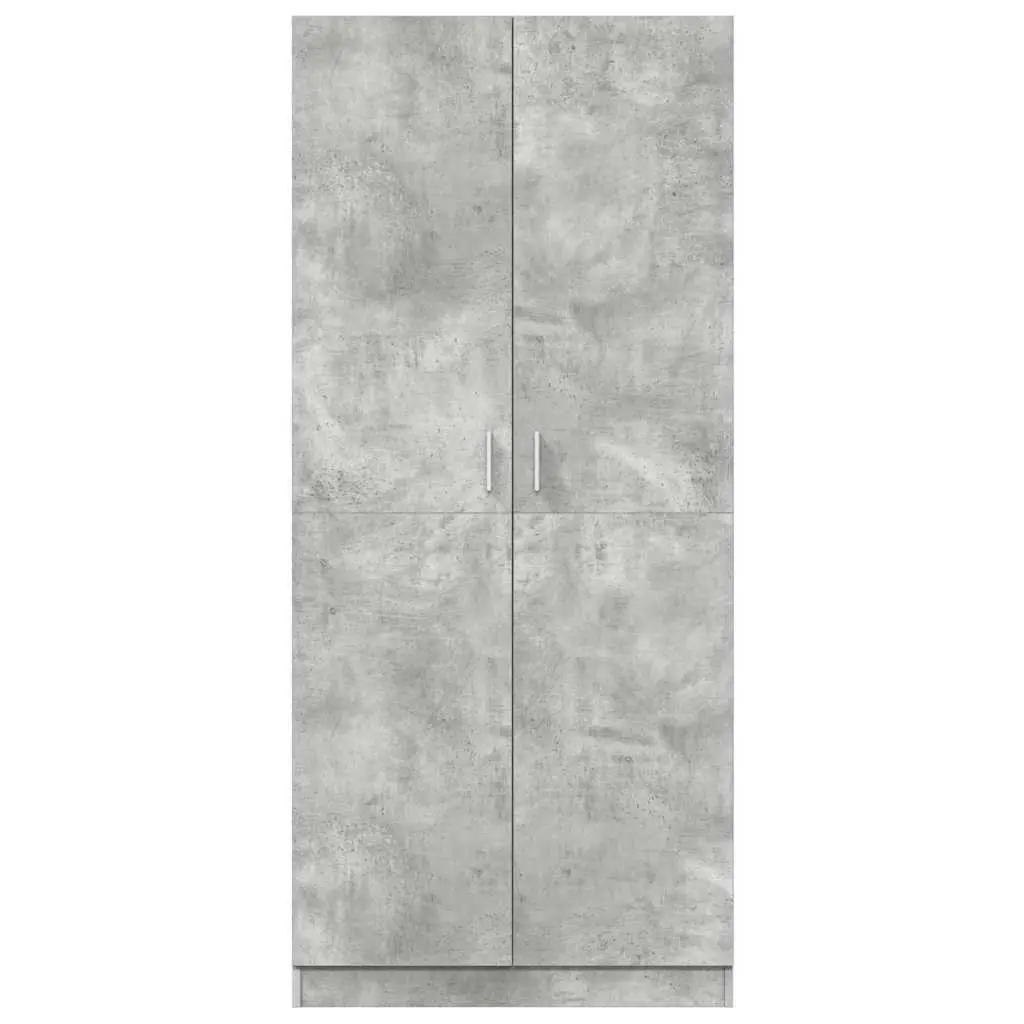 Wardrobe Storage Cabinet Large Compartment Hanging Rod 80x52x180 cm Grey Engineered Wood