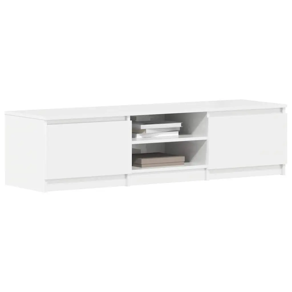 TV Cabinet High Gloss White 140cm Modern Living Room Media Entertainment Unit